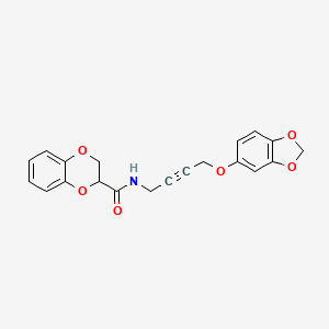 molecular formula C20H17NO6 B2476741 N-(4-(benzo[d][1,3]dioxol-5-yloxy)but-2-yn-1-yl)-2,3-dihydrobenzo[b][1,4]dioxine-2-carboxamide CAS No. 1448027-59-5