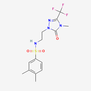 3,4-dimethyl-N-(2-(4-methyl-5-oxo-3-(trifluoromethyl)-4,5-dihydro-1H-1,2,4-triazol-1-yl)ethyl)benzenesulfonamide