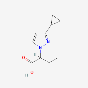 molecular formula C11H16N2O2 B2476747 2-(3-Cyclopropylpyrazol-1-yl)-3-methylbutanoic acid CAS No. 1339764-21-4