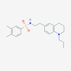 molecular formula C22H30N2O2S B2476790 3,4-dimethyl-N-(2-(1-propyl-1,2,3,4-tetrahydroquinolin-6-yl)ethyl)benzenesulfonamide CAS No. 955777-57-8