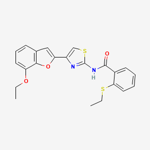 B2476792 N-(4-(7-ethoxybenzofuran-2-yl)thiazol-2-yl)-2-(ethylthio)benzamide CAS No. 921527-20-0