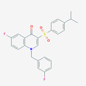 molecular formula C25H21F2NO3S B2476796 6-fluoro-1-(3-fluorobenzyl)-3-((4-isopropylphenyl)sulfonyl)quinolin-4(1H)-one CAS No. 866844-91-9