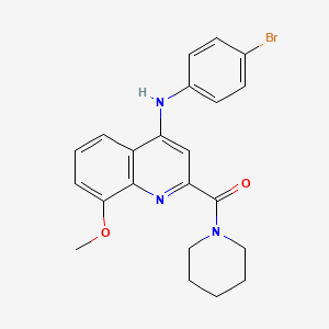 molecular formula C22H22BrN3O2 B2476798 N-(4-bromophenyl)-8-methoxy-2-(piperidine-1-carbonyl)quinolin-4-amine CAS No. 1251566-41-2