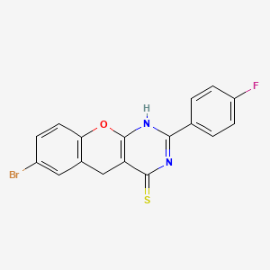 molecular formula C17H10BrFN2OS B2476805 7-bromo-2-(4-fluorophenyl)-3H-chromeno[2,3-d]pyrimidine-4(5H)-thione CAS No. 872197-68-7