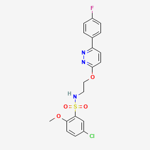 molecular formula C19H17ClFN3O4S B2476807 5-氯-N-(2-((6-(4-氟苯基)吡啶-3-基)氧基)乙基)-2-甲氧基苯甲酰胺 CAS No. 920256-73-1