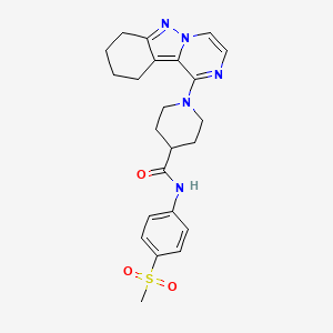 molecular formula C23H27N5O3S B2476809 N-(4-Methylsulfonylphenyl)-1-(7,8,9,10-tetrahydropyrazino[1,2-b]indazol-1-yl)piperidine-4-carboxamide CAS No. 2415620-56-1