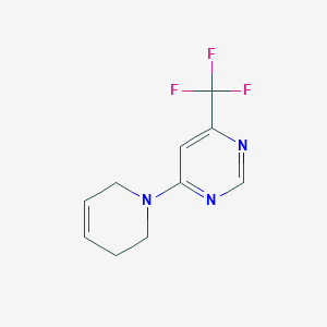 molecular formula C10H10F3N3 B2476813 4-(3,6-Dihydro-2H-pyridin-1-yl)-6-(trifluoromethyl)pyrimidine CAS No. 2320340-10-9