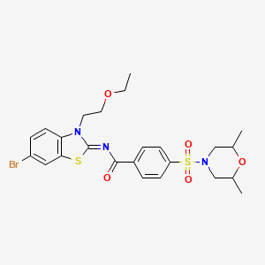 (Z)-N-(6-bromo-3-(2-ethoxyethyl)benzo[d]thiazol-2(3H)-ylidene)-4-((2,6-dimethylmorpholino)sulfonyl)benzamide