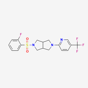 5-(2-Fluorophenyl)sulfonyl-2-[5-(trifluoromethyl)pyridin-2-yl]-1,3,3a,4,6,6a-hexahydropyrrolo[3,4-c]pyrrole