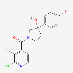 1-(2-Chloro-3-fluoropyridine-4-carbonyl)-3-(4-fluorophenyl)pyrrolidin-3-ol