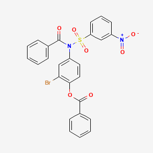 2-bromo-4-(N-((3-nitrophenyl)sulfonyl)benzamido)phenyl benzoate