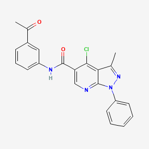 N-(3-acetylphenyl)-4-chloro-3-methyl-1-phenyl-1H-pyrazolo[3,4-b]pyridine-5-carboxamide