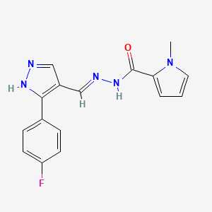 N'-{(E)-[3-(4-fluorophenyl)-1H-pyrazol-4-yl]methylidene}-1-methyl-1H-pyrrole-2-carbohydrazide