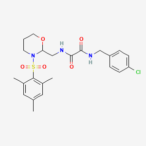 N1-(4-chlorobenzyl)-N2-((3-(mesitylsulfonyl)-1,3-oxazinan-2-yl)methyl)oxalamide