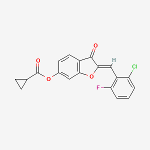 (Z)-2-(2-chloro-6-fluorobenzylidene)-3-oxo-2,3-dihydrobenzofuran-6-yl cyclopropanecarboxylate