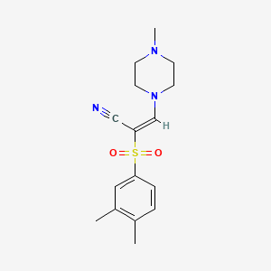 (E)-2-((3,4-dimethylphenyl)sulfonyl)-3-(4-methylpiperazin-1-yl)acrylonitrile