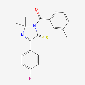 (4-(4-fluorophenyl)-2,2-dimethyl-5-thioxo-2,5-dihydro-1H-imidazol-1-yl)(m-tolyl)methanone
