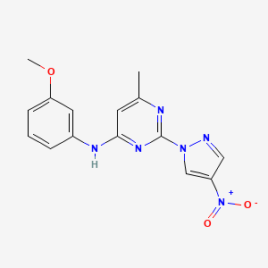N-(3-methoxyphenyl)-6-methyl-2-(4-nitro-1H-pyrazol-1-yl)pyrimidin-4-amine