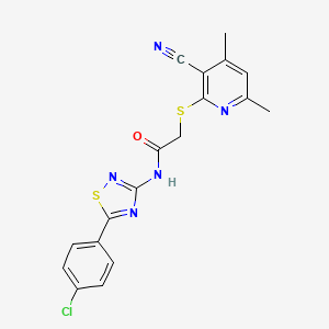 N-[5-(4-chlorophenyl)-1,2,4-thiadiazol-3-yl]-2-(3-cyano-4,6-dimethylpyridin-2-yl)sulfanylacetamide
