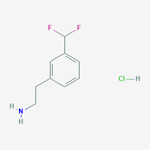molecular formula C9H12ClF2N B2476890 2-[3-(Difluoromethyl)phenyl]ethanamine;hydrochloride CAS No. 2503203-72-1