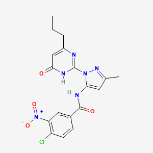4-chloro-N-(3-methyl-1-(6-oxo-4-propyl-1,6-dihydropyrimidin-2-yl)-1H-pyrazol-5-yl)-3-nitrobenzamide