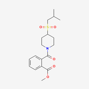 molecular formula C18H25NO5S B2476892 Methyl 2-(4-(isobutylsulfonyl)piperidine-1-carbonyl)benzoate CAS No. 1796969-69-1