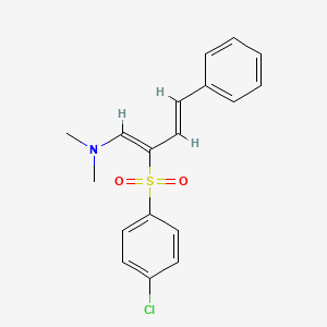 molecular formula C18H18ClNO2S B2476893 N-{2-[(4-chlorophenyl)sulfonyl]-4-phenyl-1,3-butadienyl}-N,N-dimethylamine CAS No. 338777-70-1