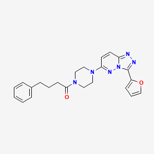 molecular formula C23H24N6O2 B2476894 1-(4-(3-(Furan-2-yl)-[1,2,4]triazolo[4,3-b]pyridazin-6-yl)piperazin-1-yl)-4-phenylbutan-1-one CAS No. 1105219-59-7