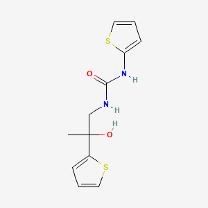 molecular formula C12H14N2O2S2 B2476904 1-(2-Hydroxy-2-(thiophen-2-yl)propyl)-3-(thiophen-2-yl)urea CAS No. 1351634-64-4