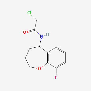 molecular formula C12H13ClFNO2 B2476909 2-Chloro-N-(9-fluoro-2,3,4,5-tetrahydro-1-benzoxepin-5-yl)acetamide CAS No. 2411237-62-0