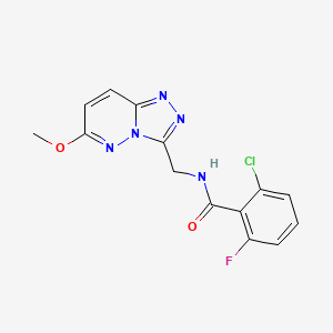 molecular formula C14H11ClFN5O2 B2476915 2-chloro-6-fluoro-N-((6-methoxy-[1,2,4]triazolo[4,3-b]pyridazin-3-yl)methyl)benzamide CAS No. 2034325-24-9
