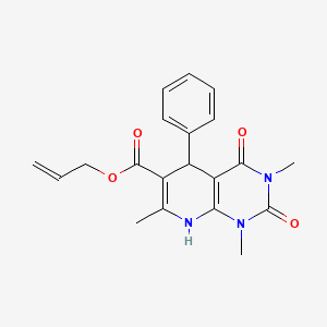 molecular formula C20H21N3O4 B2476916 prop-2-en-1-yl 1,3,7-trimethyl-2,4-dioxo-5-phenyl-1H,2H,3H,4H,5H,8H-pyrido[2,3-d]pyrimidine-6-carboxylate CAS No. 622359-57-3