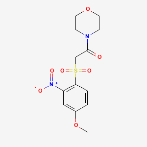 molecular formula C13H16N2O7S B2476917 4-{[(4-Methoxy-2-nitrophenyl)sulfonyl]acetyl}morpholine CAS No. 1923126-91-3