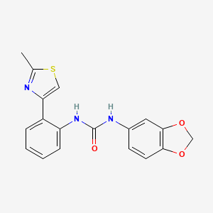 molecular formula C18H15N3O3S B2476919 1-(Benzo[d][1,3]dioxol-5-yl)-3-(2-(2-methylthiazol-4-yl)phenyl)urea CAS No. 1788784-88-2