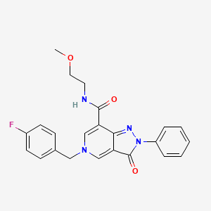 molecular formula C23H21FN4O3 B2476920 5-(4-fluorobenzyl)-N-(2-methoxyethyl)-3-oxo-2-phenyl-3,5-dihydro-2H-pyrazolo[4,3-c]pyridine-7-carboxamide CAS No. 921830-73-1