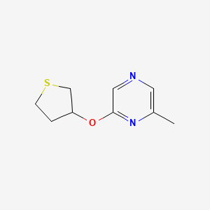 molecular formula C9H12N2OS B2476923 2-Methyl-6-(thiolan-3-yloxy)pyrazine CAS No. 2197639-38-4