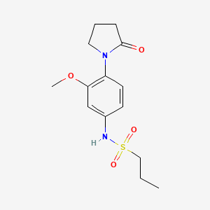 molecular formula C14H20N2O4S B2476929 N-[3-methoxy-4-(2-oxopyrrolidin-1-yl)phenyl]propane-1-sulfonamide CAS No. 941891-01-6