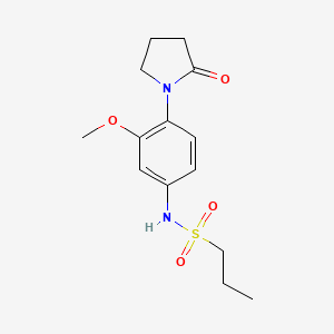 molecular formula C14H20N2O4S B2476929 N-(3-methoxy-4-(2-oxopyrrolidin-1-yl)phenyl)propane-1-sulfonamide CAS No. 941891-01-6