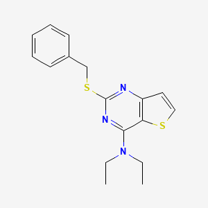 molecular formula C17H19N3S2 B2476932 N-[2-(benzylsulfanyl)thieno[3,2-d]pyrimidin-4-yl]-N,N-diethylamine CAS No. 478067-41-3