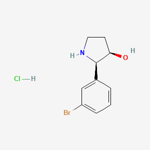 molecular formula C10H13BrClNO B2476934 (2R,3R)-2-(3-Bromophenyl)pyrrolidin-3-ol;hydrochloride CAS No. 2470279-68-4