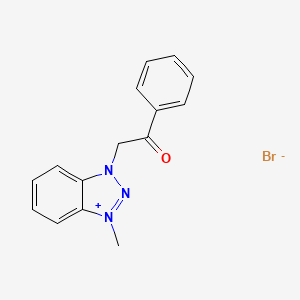 molecular formula C15H14BrN3O B2476937 3-methyl-1-(2-oxo-2-phenylethyl)-3H-1,2,3-benzotriazol-1-ium CAS No. 132416-78-5