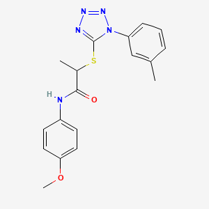 molecular formula C18H19N5O2S B2476939 N-(4-methoxyphenyl)-2-{[1-(3-methylphenyl)-1H-tetrazol-5-yl]sulfanyl}propanamide CAS No. 887347-07-1