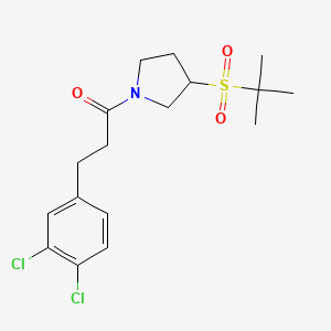 molecular formula C17H23Cl2NO3S B2476940 1-(3-(Tert-butylsulfonyl)pyrrolidin-1-yl)-3-(3,4-dichlorophenyl)propan-1-one CAS No. 1797247-99-4