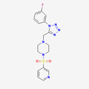 molecular formula C17H18FN7O2S B2476941 1-((1-(3-fluorophenyl)-1H-tetrazol-5-yl)methyl)-4-(pyridin-3-ylsulfonyl)piperazine CAS No. 1021227-59-7