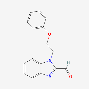 molecular formula C16H14N2O2 B2476947 1-(2-Phenoxyethyl)benzimidazole-2-carbaldehyde CAS No. 889951-13-7