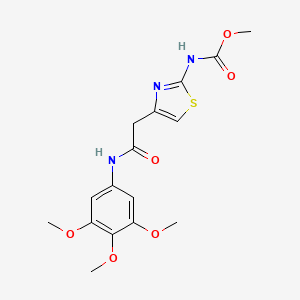 molecular formula C16H19N3O6S B2476950 Methyl (4-(2-oxo-2-((3,4,5-trimethoxyphenyl)amino)ethyl)thiazol-2-yl)carbamate CAS No. 946284-42-0