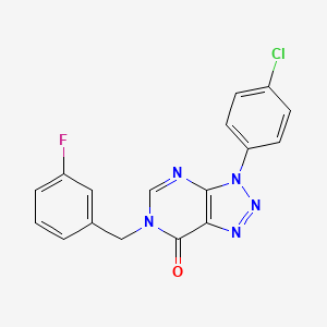 molecular formula C17H11ClFN5O B2476970 3-(4-Chlorophenyl)-6-[(3-fluorophenyl)methyl]triazolo[4,5-d]pyrimidin-7-one CAS No. 893913-78-5