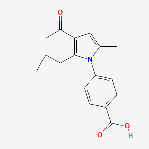 B2476984 4-(2,6,6-Trimethyl-4-oxo-5,6,7-trihydroindolyl)benzoic acid CAS No. 627835-19-2