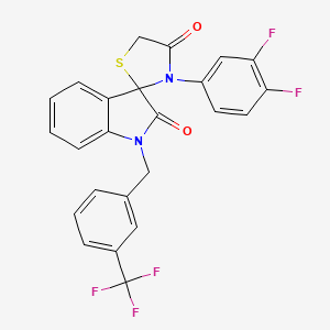 molecular formula C24H15F5N2O2S B2476991 3'-(3,4-二氟苯基)-1-(3-(三氟甲基)苯甲基)螺环吲哚-3,2'-噻唑烷-2,4'-二酮 CAS No. 894563-68-9