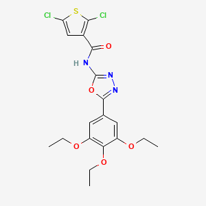 B2476997 2,5-dichloro-N-[5-(3,4,5-triethoxyphenyl)-1,3,4-oxadiazol-2-yl]thiophene-3-carboxamide CAS No. 891127-73-4